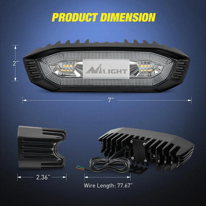 Nilight LED Chase Brake Light Bar, 1.75–2 Inch Roll Bar Mount for UTV & SXS