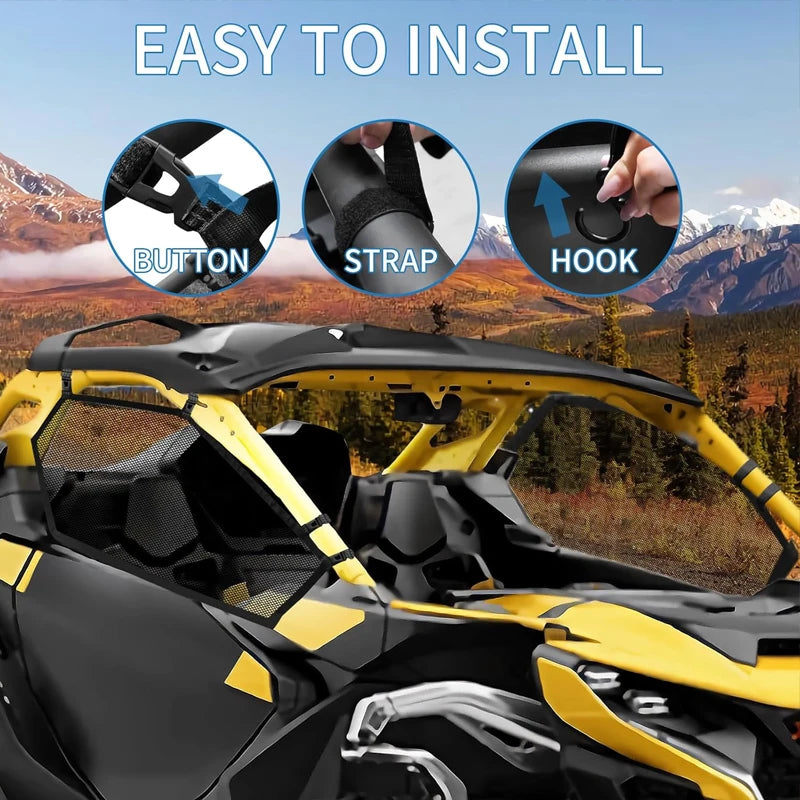 Upper Door Window Screen Nets, Left & Right for Can-Am Maverick X3 (2017–2024)