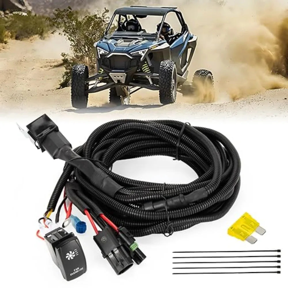 Fan Rocker Switch Wiring Harness Kit with Relay for UTV & SXS