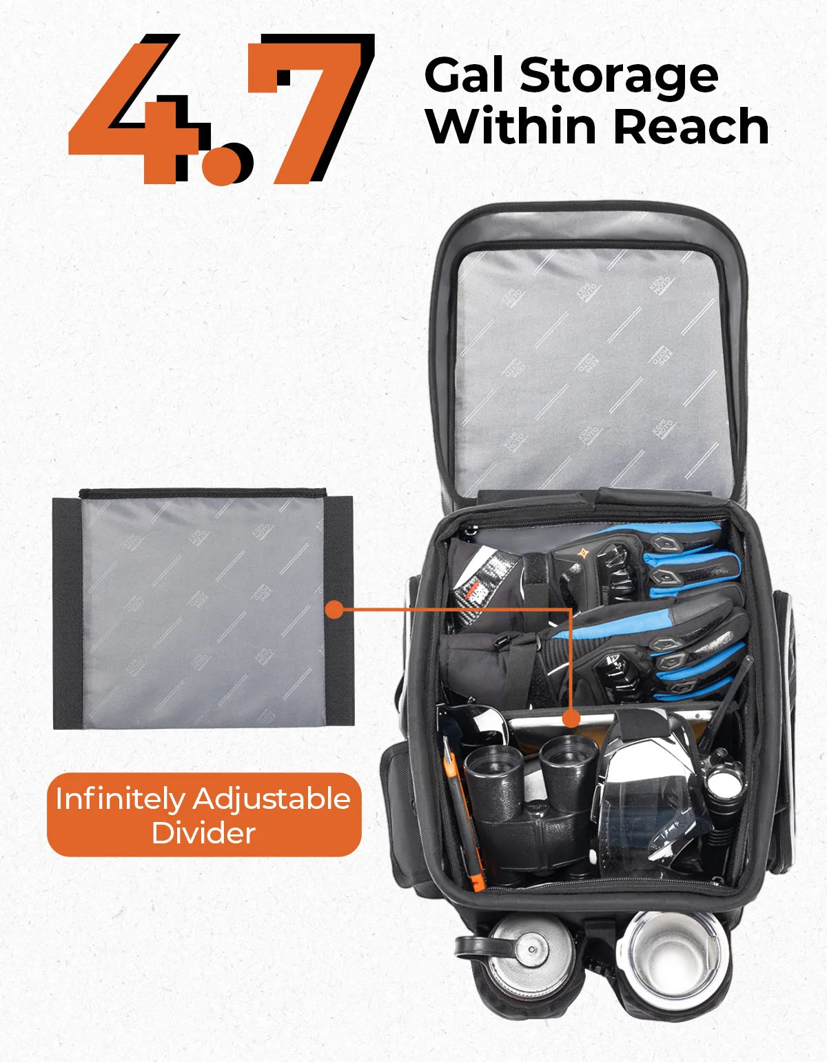 18L 1680D Water-Resistant Seat Storage Bag for Polaris Ranger XP 1000, Ranger 1000 & More