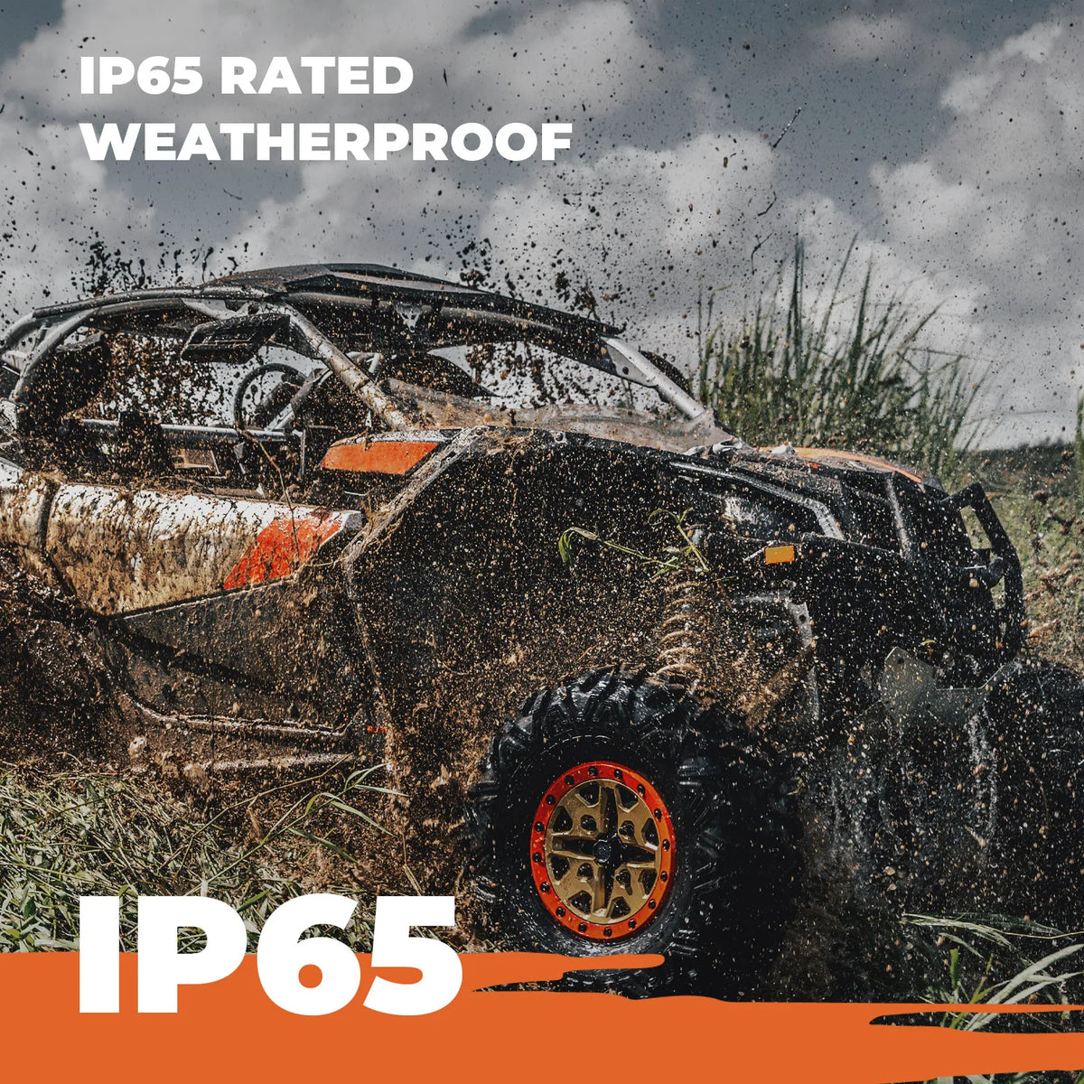 Waterproof Bluetooth Speakers with LED Lighting & Remote for UTV & SXS