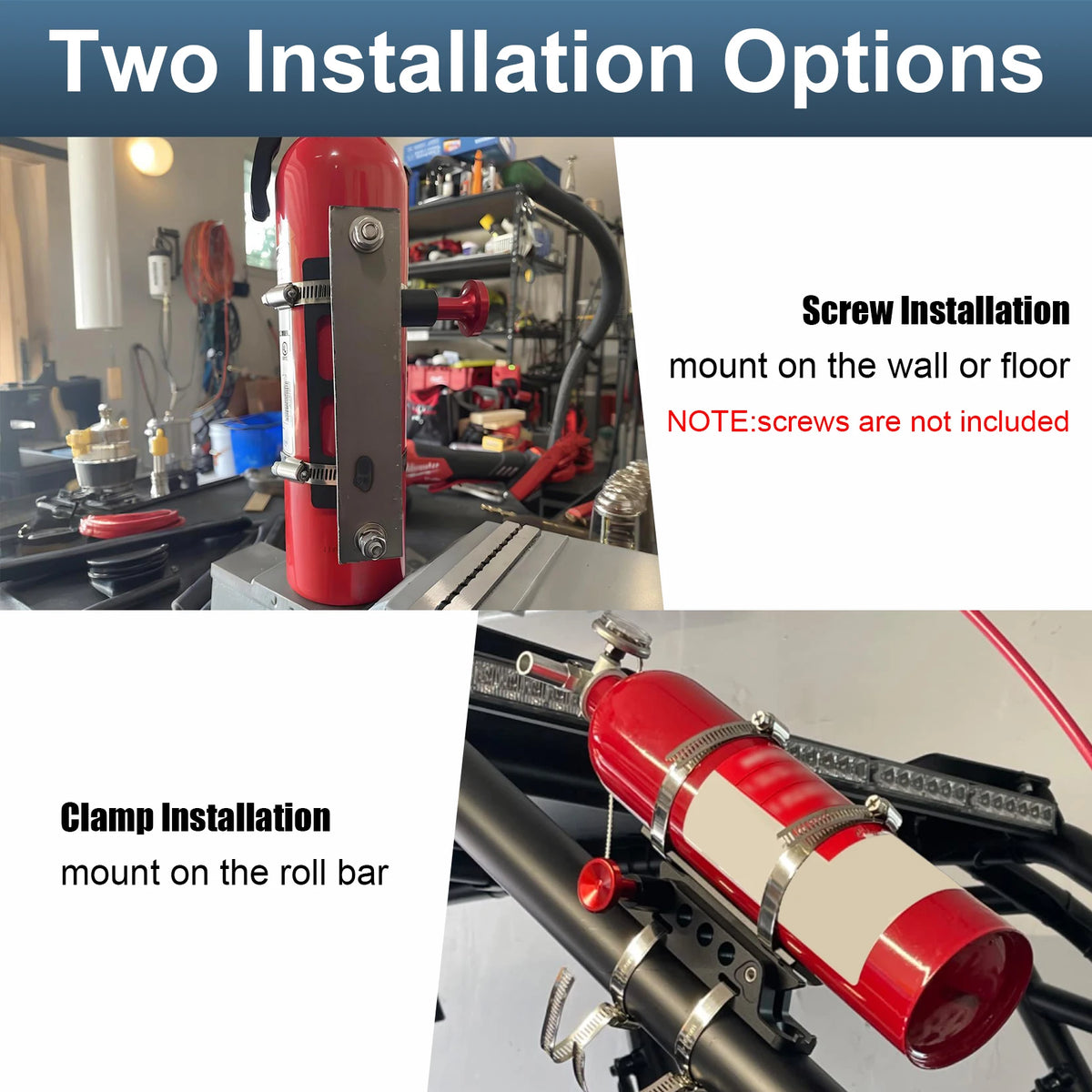Quick-Release Fire Extinguisher Mount Kit, Red for UTV & SXS