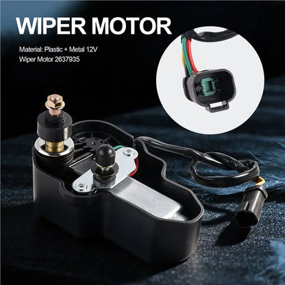 12V Windshield Wiper Motor for UTV Cabs for Polaris RZR Pro R, RZR Turbo R & More