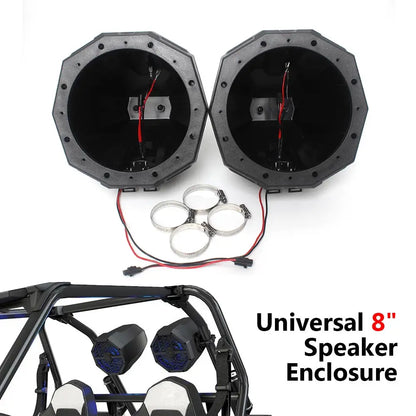 8-Inch Roll Bar Speaker Enclosure, 1.5–2 Inch Clamps for UTV & SXS