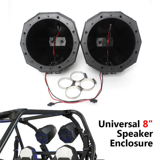 8-Inch Roll Bar Speaker Enclosure, 1.5–2 Inch Clamps for UTV & SXS