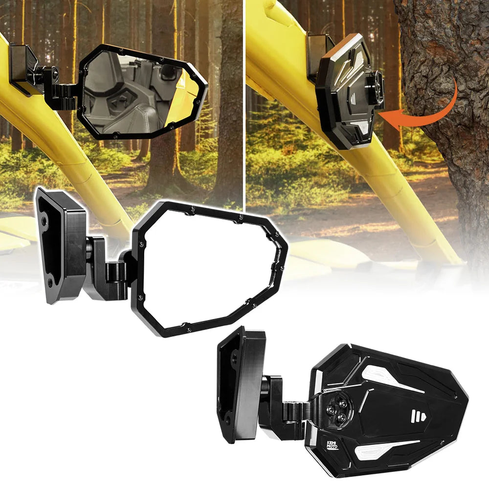 Folding Aluminum Side Rear View Mirrors, Adjustable for Can-Am Maverick R (2024–2026)