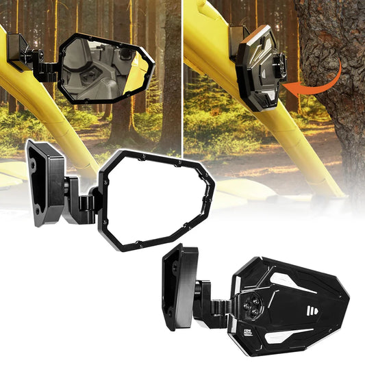 Folding Aluminum Side Rear View Mirrors, Adjustable for Can-Am Maverick R (2024–2026)