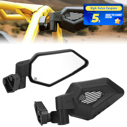 Auto-Reset Folding Side Mirrors, Shatterproof Glass for Can-Am Maverick R (2024–2025)