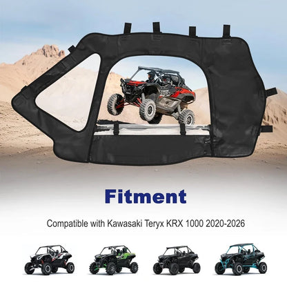Clear Soft Upper Doors Cab Enclosure Kit for Kawasaki Teryx KRX 1000 (2020–2026)