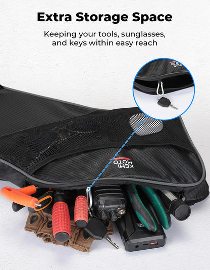 KEMIMOTO Rear Door Storage Bags with Knee Pads for Polaris General (2017–2026)