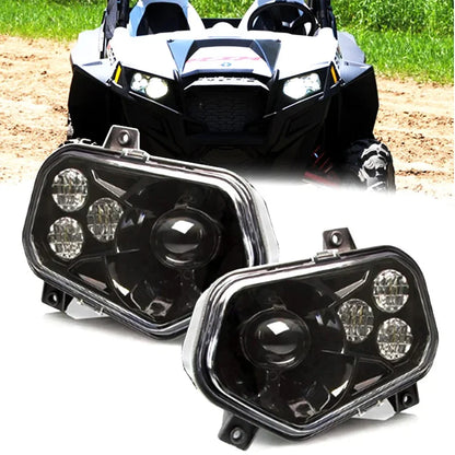 Left and Right H4 LED Headlight Kit for Polaris RZR 570 & RZR 900