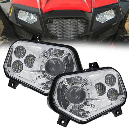 Left and Right H4 LED Headlight Kit for Polaris RZR 570 & RZR 900