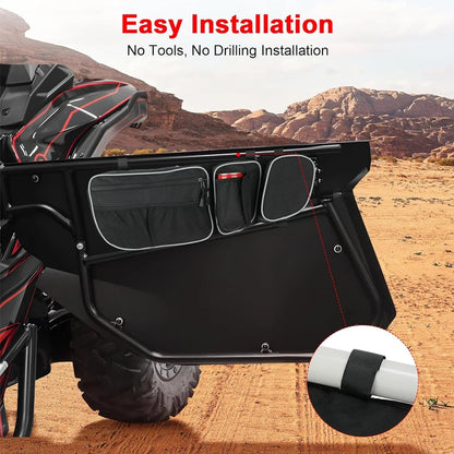 Front Door Storage Bags with Cup Holder and Knee Pad for Can-Am Maverick X3 (2017–2026)