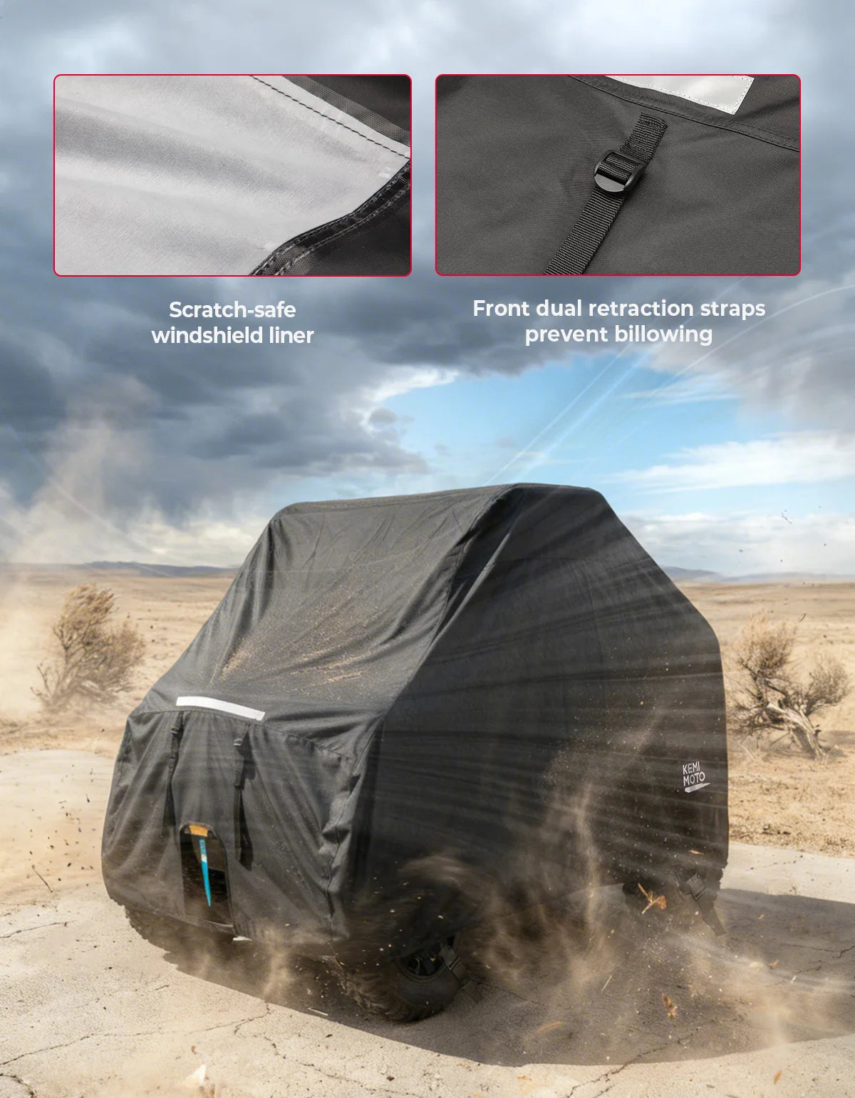 Heavy-Duty Trailerable UTV Cover for Polaris RZR XP 1000, RZR XP Turbo & Can-Am Maverick Sport