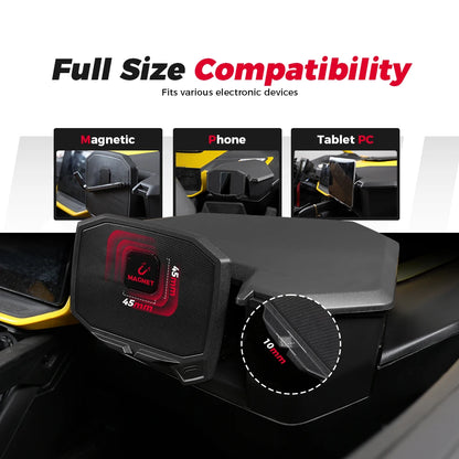 Magnetic Rotating Tablet Holder with Storage Box for Can-Am Maverick R (2024–2025)