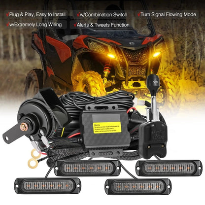 Street Legal Turn Signal Kit with Horn and Toggle Switch for UTV & SXS