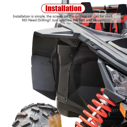 Front Fender Flare Extensions, ABS (Pair) for Polaris RZR XP 1000, RZR XP Turbo & More