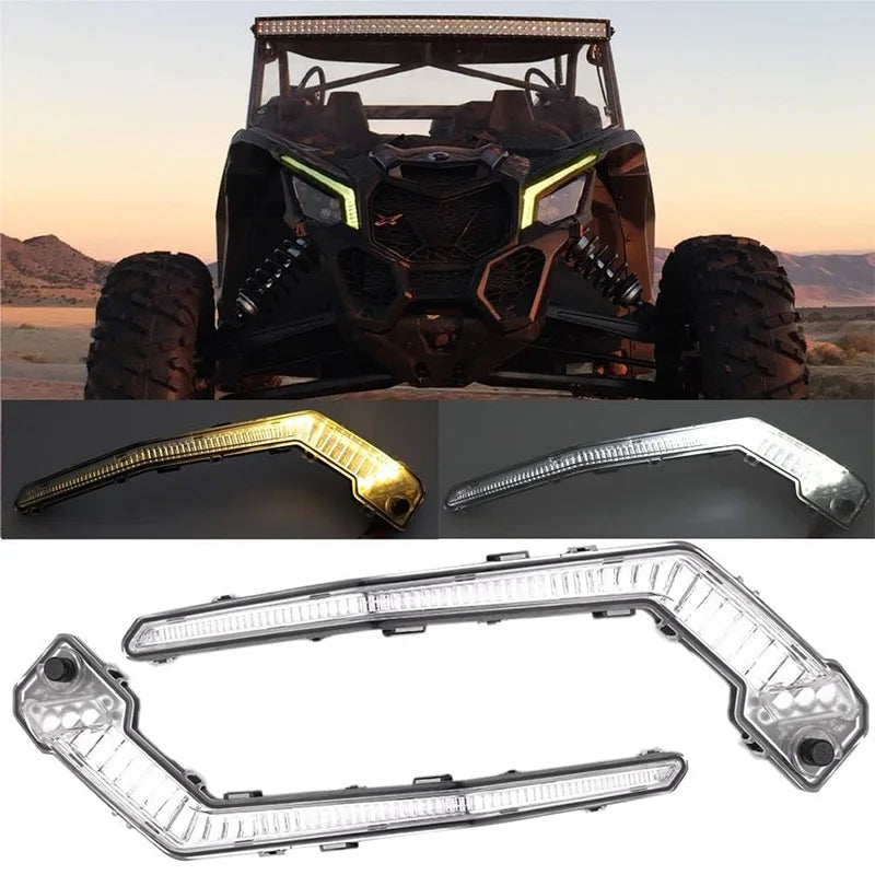 Front LED Signature Light Assembly with Flash Mode for Can-Am Maverick X3, Maverick Trail & Maverick Sport