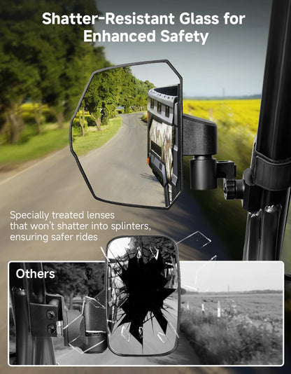 Extendable Heavy-Duty Side Mirrors, Pro-Fit Cage for Can-Am Defender, Commander & More