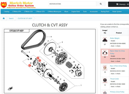 CVT Clutch Nylon Sliders (3-Pack) for CFMOTO UForce 600, ZForce 800 & More