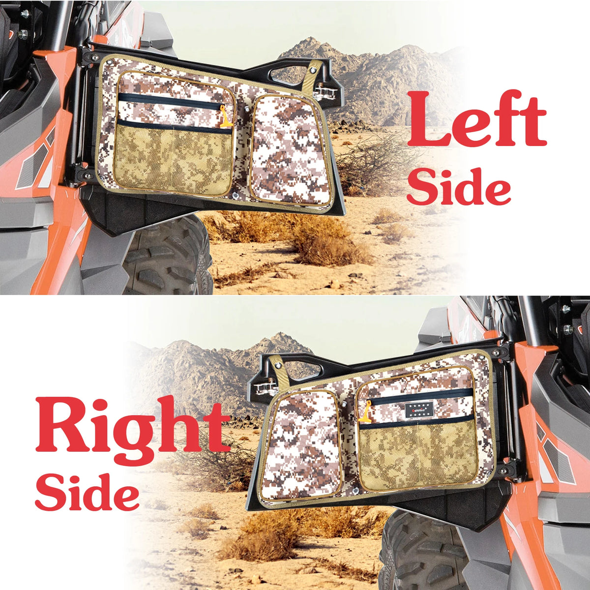 Rear Door Storage Bags with Knee Pads (Pair) for Polaris RZR 900, RZR XP 1000 & RZR XP Turbo