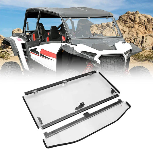 KEMIMOTO Hard PC Clear Full Flip Windshield for Polaris RZR XP 1000 (2024–2026)