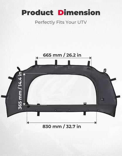 KEMIMOTO Rainproof Soft Rear Window Panel for Polaris RZR Pro XP & RZR Turbo R