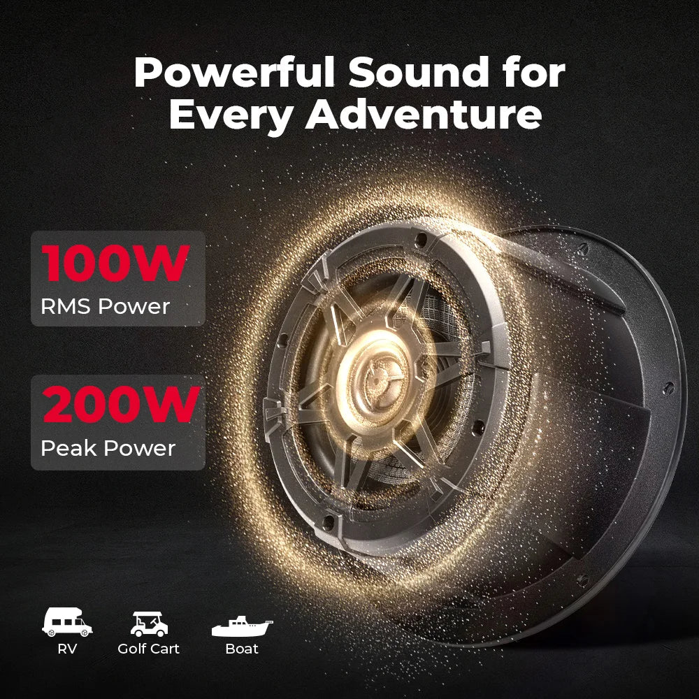 6.5-Inch Speakers with Enclosure Pods (2-Pack) for UTV & SXS