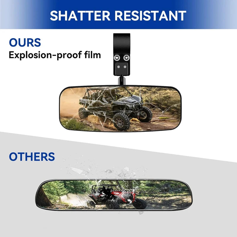 Center Rearview Mirror for 1.75–2 Inch Roll Bars for UTV & SXS