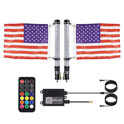 2 ft Fat COB LED Whip Lights with Turn Signal and Brake for UTV & SXS