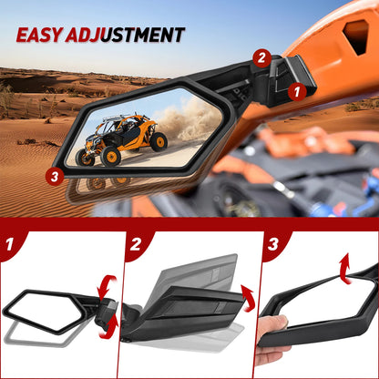 Adjustable Breakaway Side Mirrors for Can-Am Maverick X3 (2017–2023)