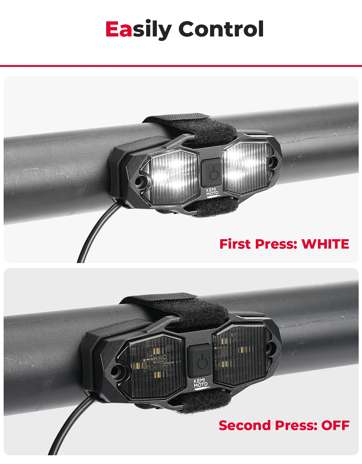 KEMIMOTO Waterproof Roll Cage LED Dome Light for UTV & SXS