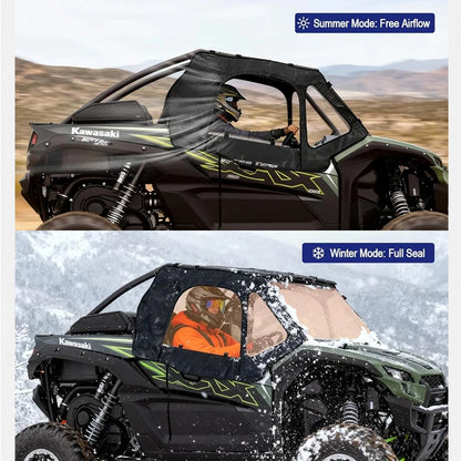 Clear Soft Upper Doors Cab Enclosure Kit for Kawasaki Teryx KRX 1000 (2020–2026)