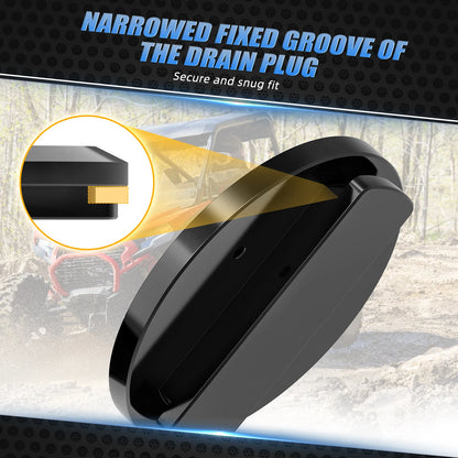 NICECNC Aluminum Floor Drain Plugs (2-Pack) for Polaris General, RZR XP Turbo & RZR Trail