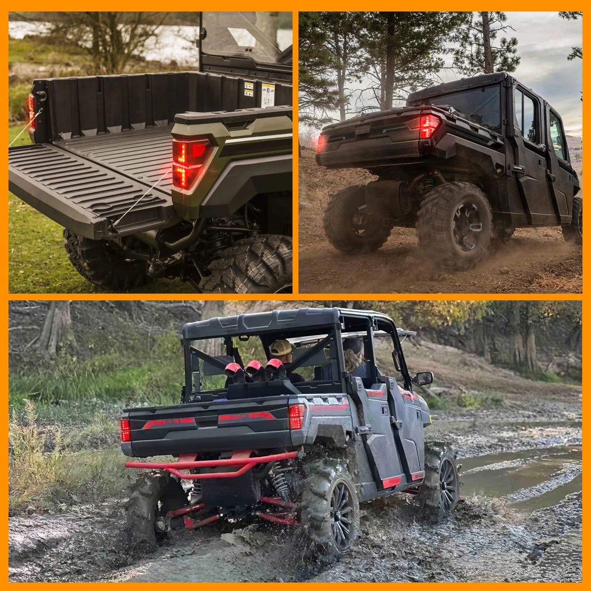12V Tail Light Assembly with Brake and Turn Signal for Polaris Ranger XP 1000 (2017–2025)