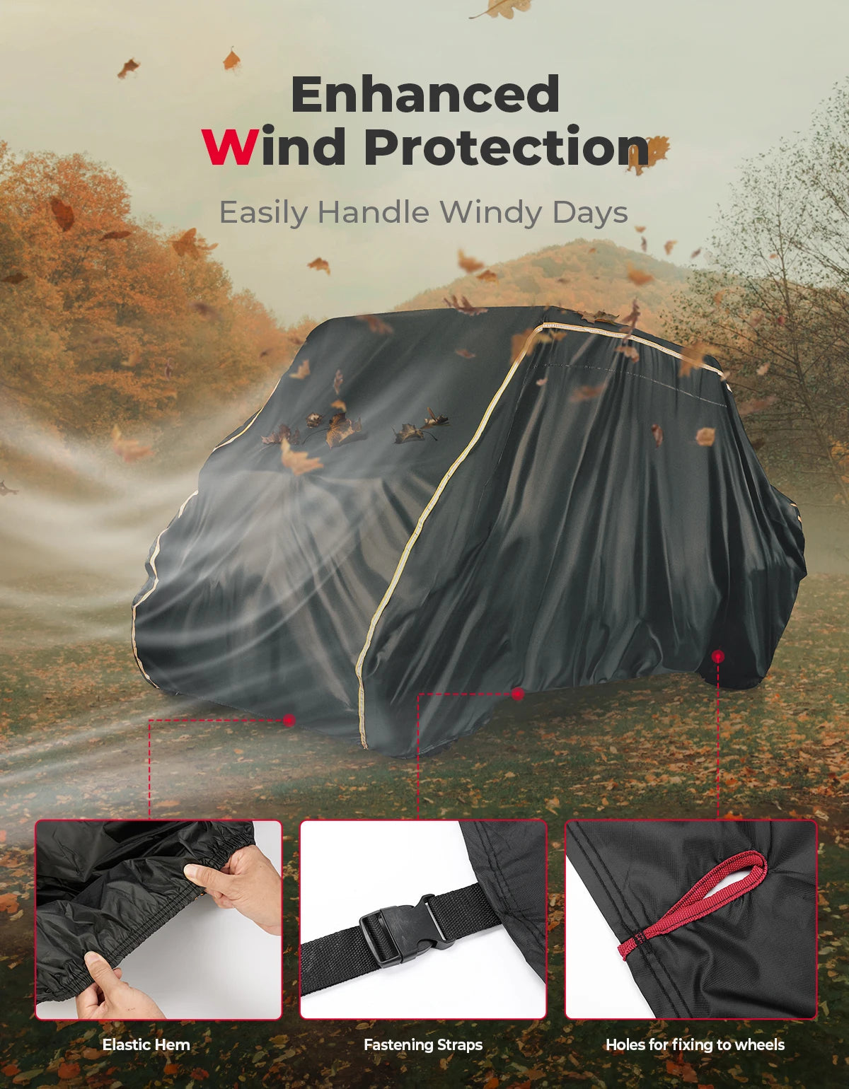 420D Waterproof 4-Seat UTV Cover for Polaris Ranger 570, Can-Am Defender & Arctic Cat Prowler Pro