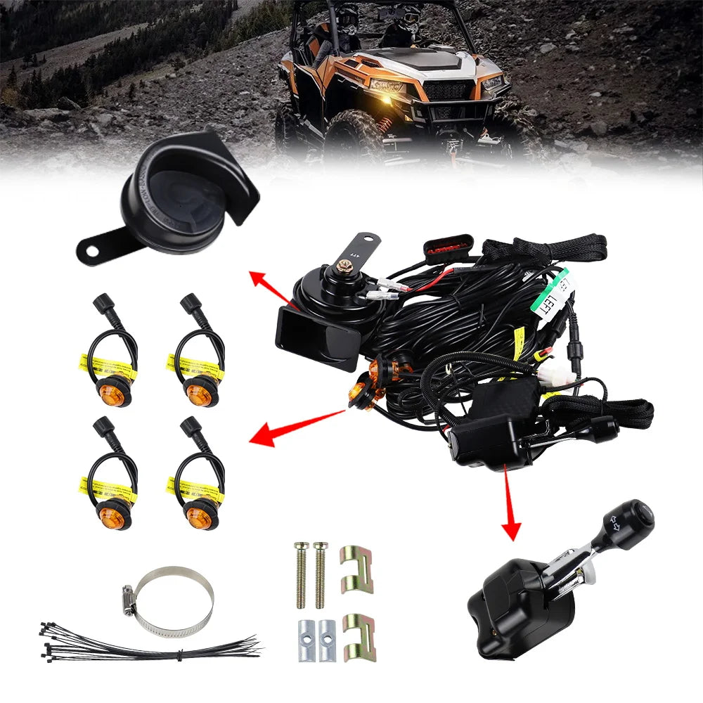 Turn Signal Kit with Column Switch & 105dB Horn for UTV & SXS