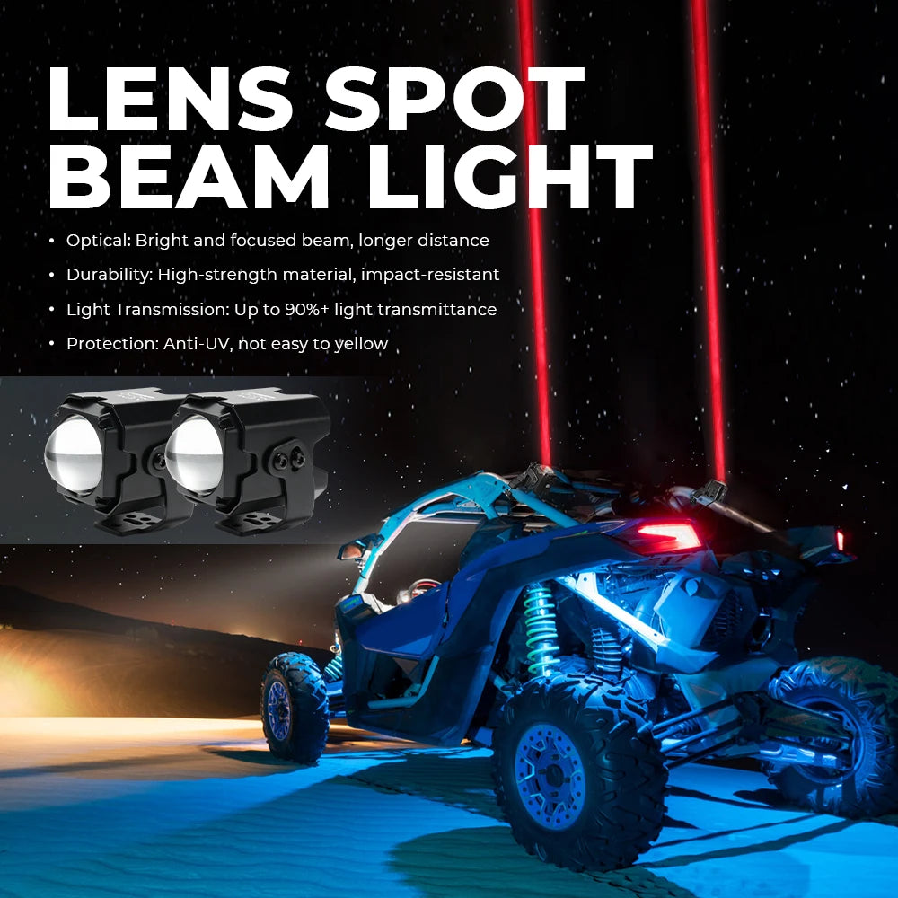 RGB Whip Light Kit with Roll Bar Clamps for UTV & SXS