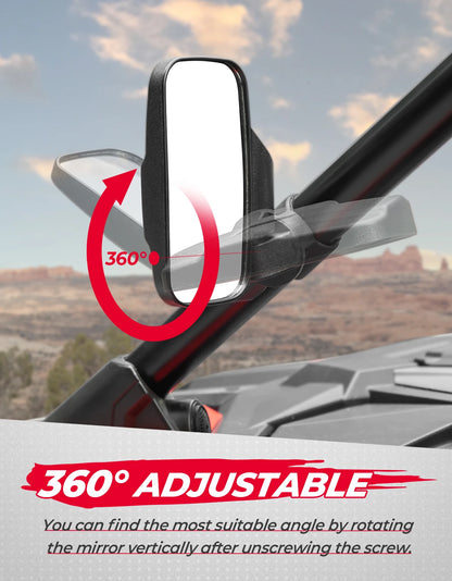 Breakaway Convex Side Mirrors, 1.75–2-Inch Clamp for UTV & SXS