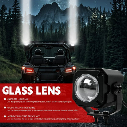 3-Inch RGBW Whipless Spot Lights with Remote (Pair) for UTV & SXS