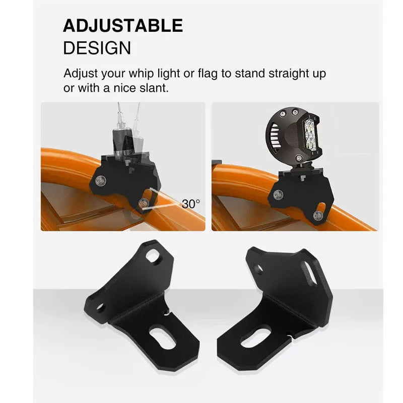 Rear Pillar Whip Light & Flag Mount Brackets for Can-Am Maverick X3 (2017–2026)