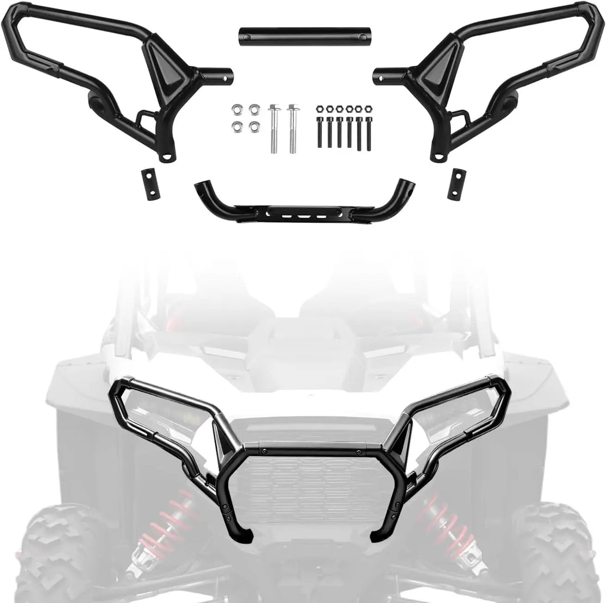 Heavy-Duty Steel Front Bumper with Brush Guard for Polaris RZR XP 1000 (2024–2026)
