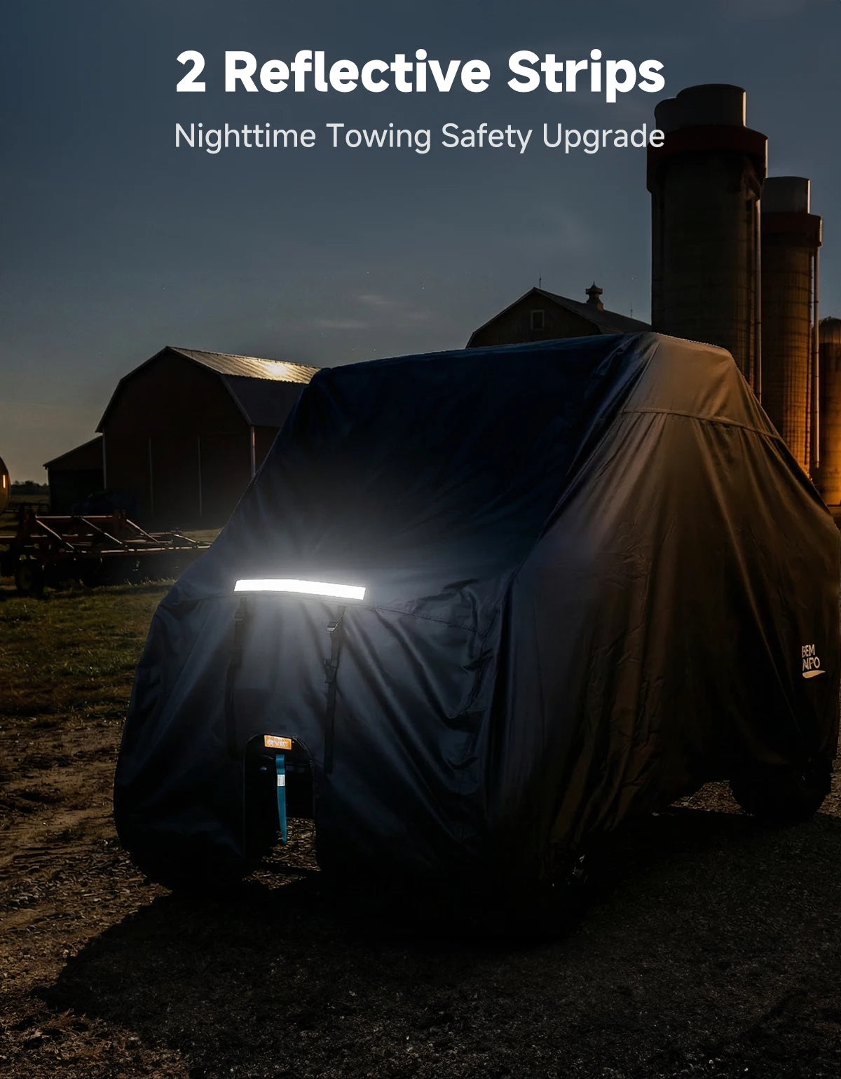 KEMIMOTO Heavy-Duty Trailerable 2-Seat Cover, 600D for UTV & SXS