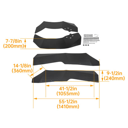 Extended Fender Flares with Mud Flaps for Polaris RZR XP 1000 (2014–2022)