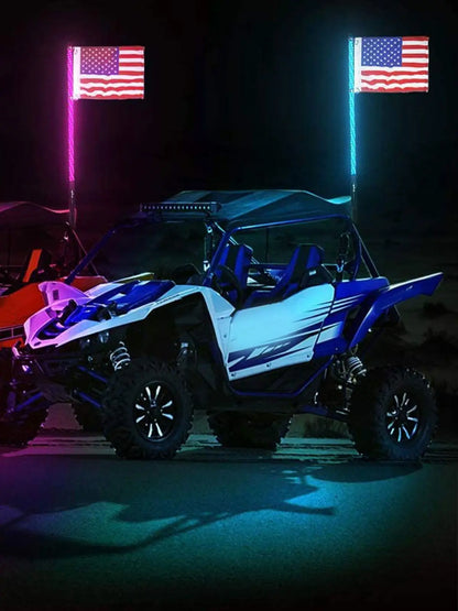 RGB LED Whip Light with RF Remote, 2–5 Foot for UTV & SXS