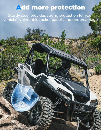 KEMIMOTO Steel Rock Sliders Nerf Bars, 4-Seat for Polaris General (2017–2026)