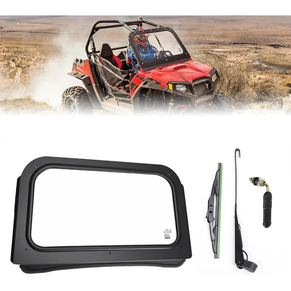 Full Front Windshield with Aluminum Frame and Manual Wiper for Polaris RZR 570 (2012–2014)