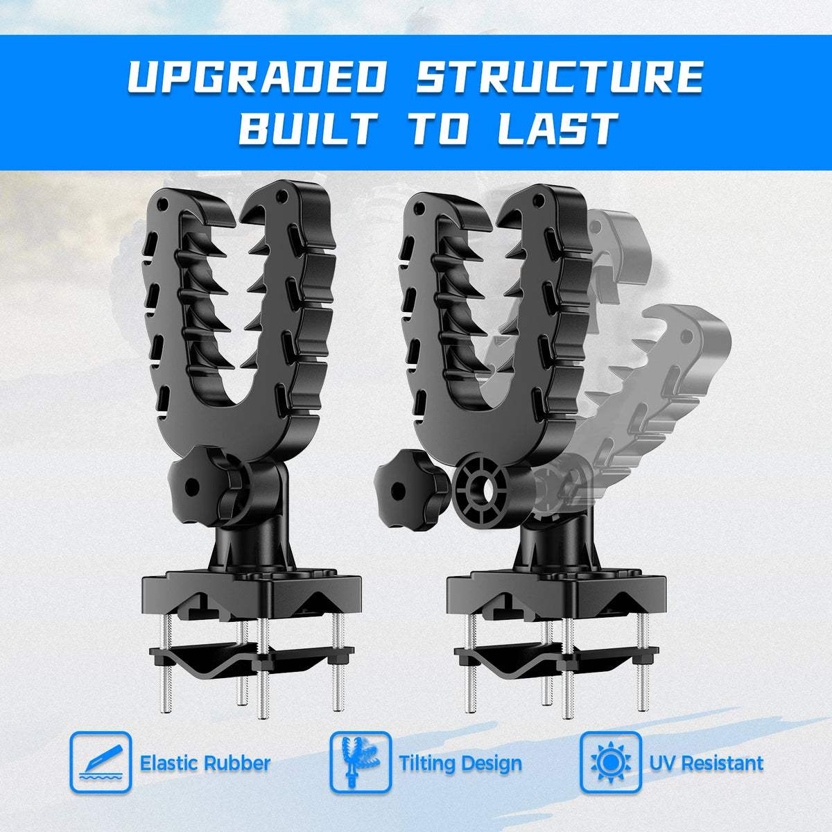KEMIMOTO Gun & Bow Rack Mount, V-Grip Cushioned for UTV & SXS
