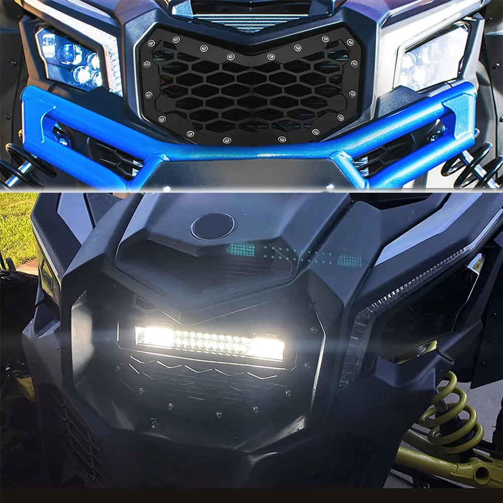 Stainless Front Grille with LED Light Bar for Can-Am Maverick X3 (2017–2026)