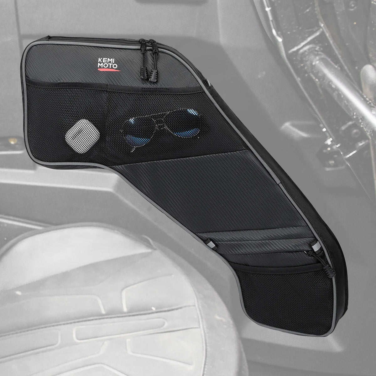KEMIMOTO Rear Door Storage Bags with Knee Pads for Polaris General (2017–2026)